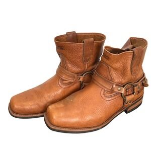 Xelement Harness Boots Mens 12 Tan Leather Water Repellent Biker Moto Western